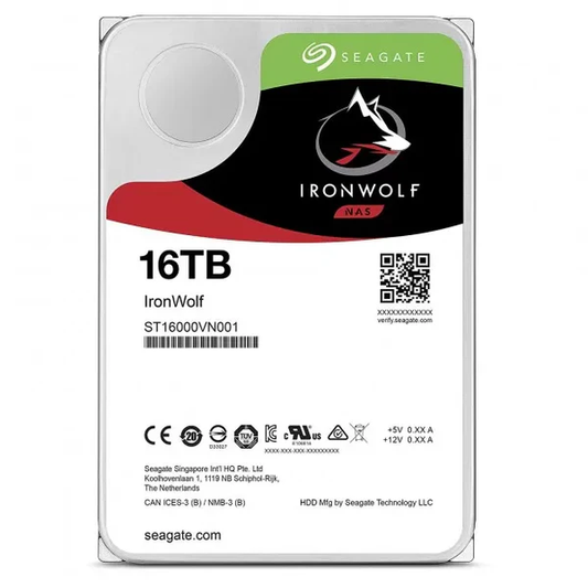 16TB IronWolf ST16000VN001 NAS 3.5" SATA 7200rpm 256MB Cache HDD