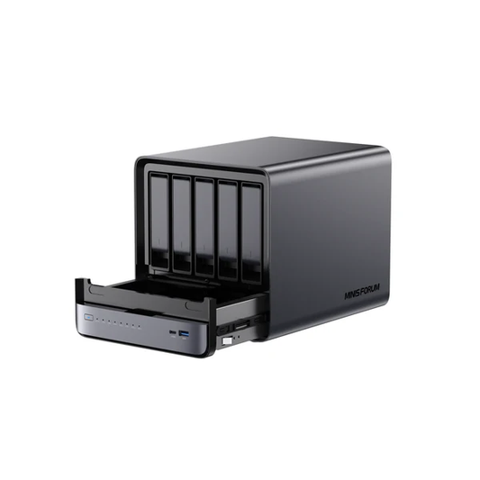 N5 Pro AI NAS (AMD Ryzen AI 9 HX PRO 370 / DDR5 SODIMM / 5 x 3.5/2.5 inch HDD / MinisCloud / 128G OS Storage) BS-MN5PRO